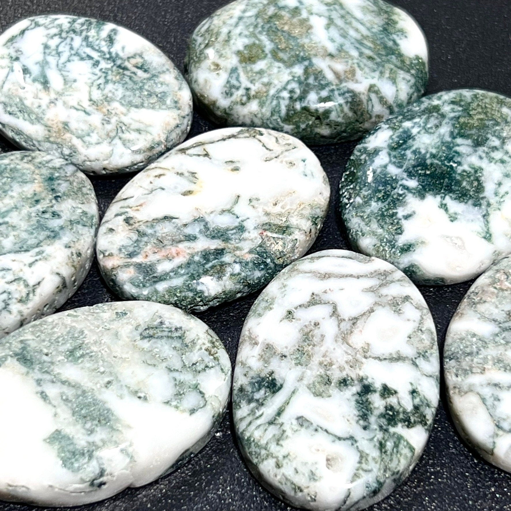 Tree Agate Cabochons Mixed Shapes And Sizes Bulk Wholesale Gemstone Jewelry Supply Amazing Crystals