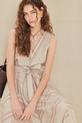 SWEET STRIPE WOVEN MIDI DRESS Flying Tomato