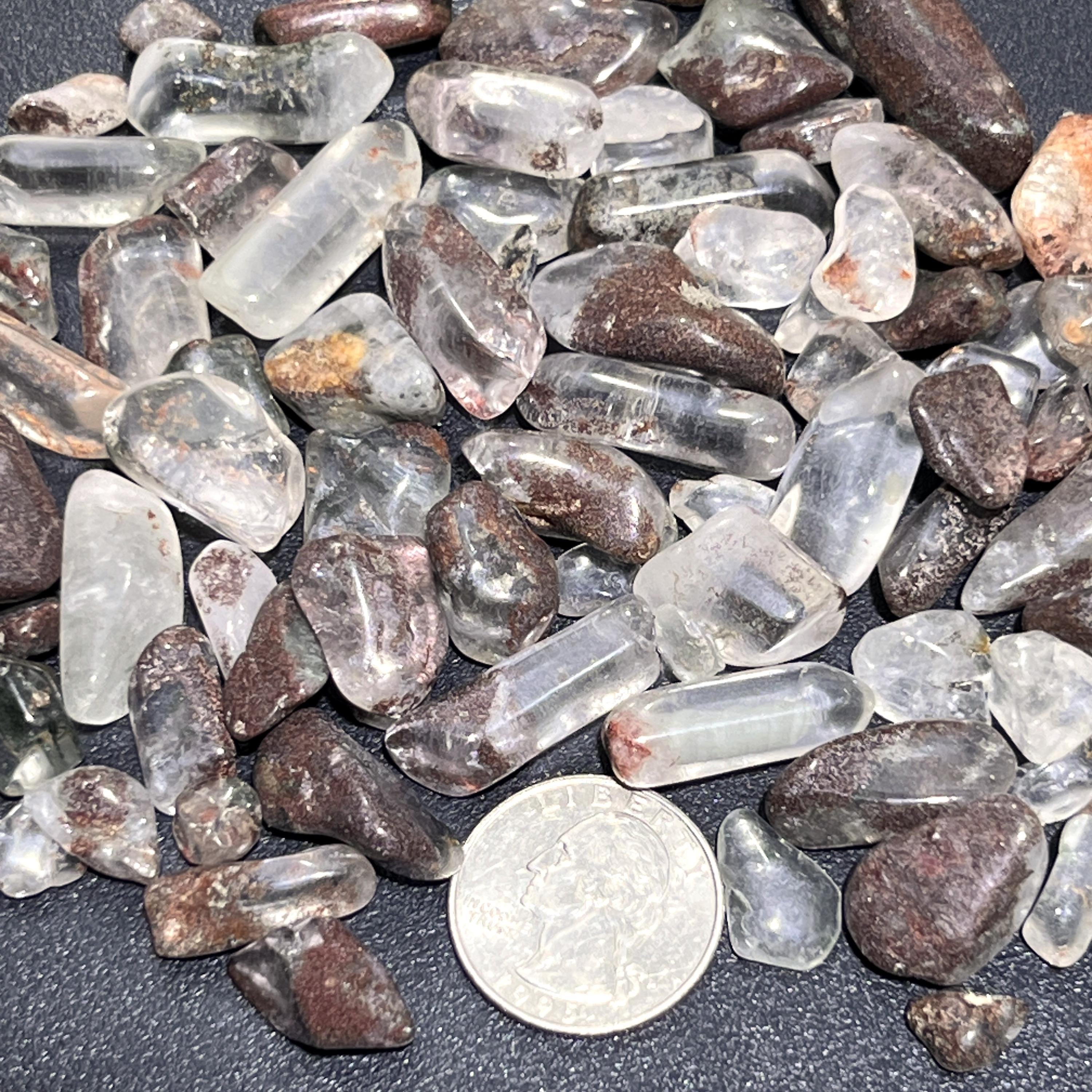 Garden Quartz Crystal (Mystical Lodolite) Small Tumbled Stones (By The Ounce Or Pound) Wholesale Amazing Crystals