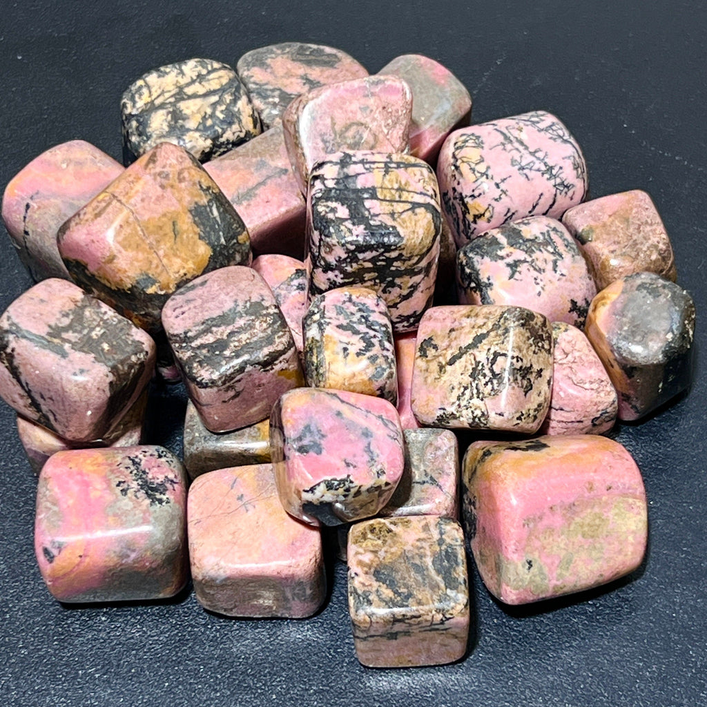 Pink Rhodonite Tumbled Stones (By The Piece or Pound) Wholesale Amazing Crystals