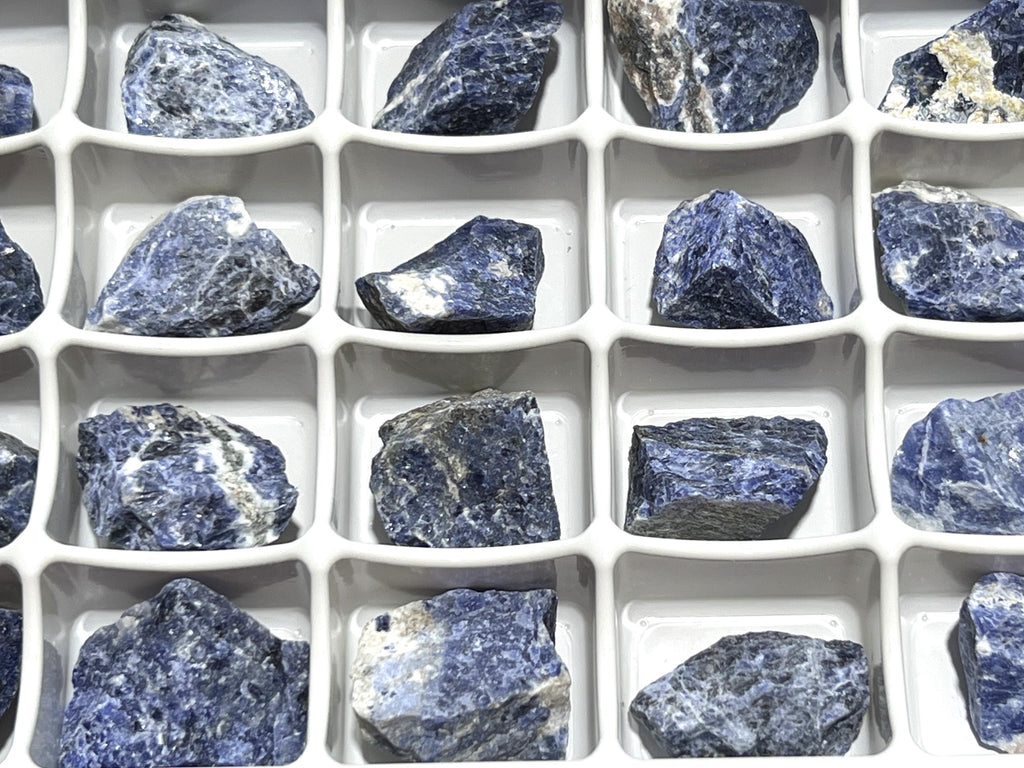 Blue Sodalite Rough Raw Stones (24 Pcs) Boxed Flat Amazing Crystals