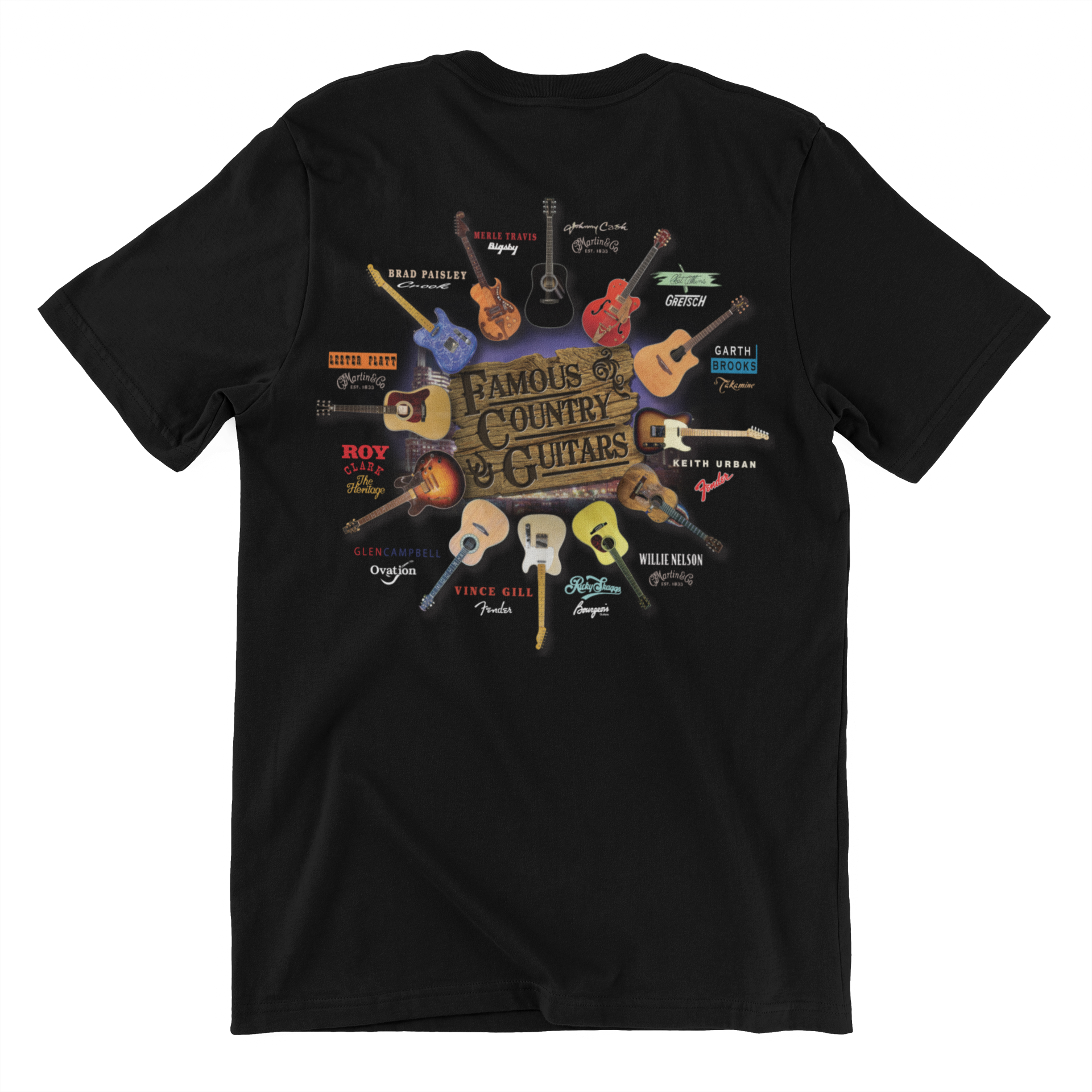 Famous Country Guitars Design T-Shirt Taboo