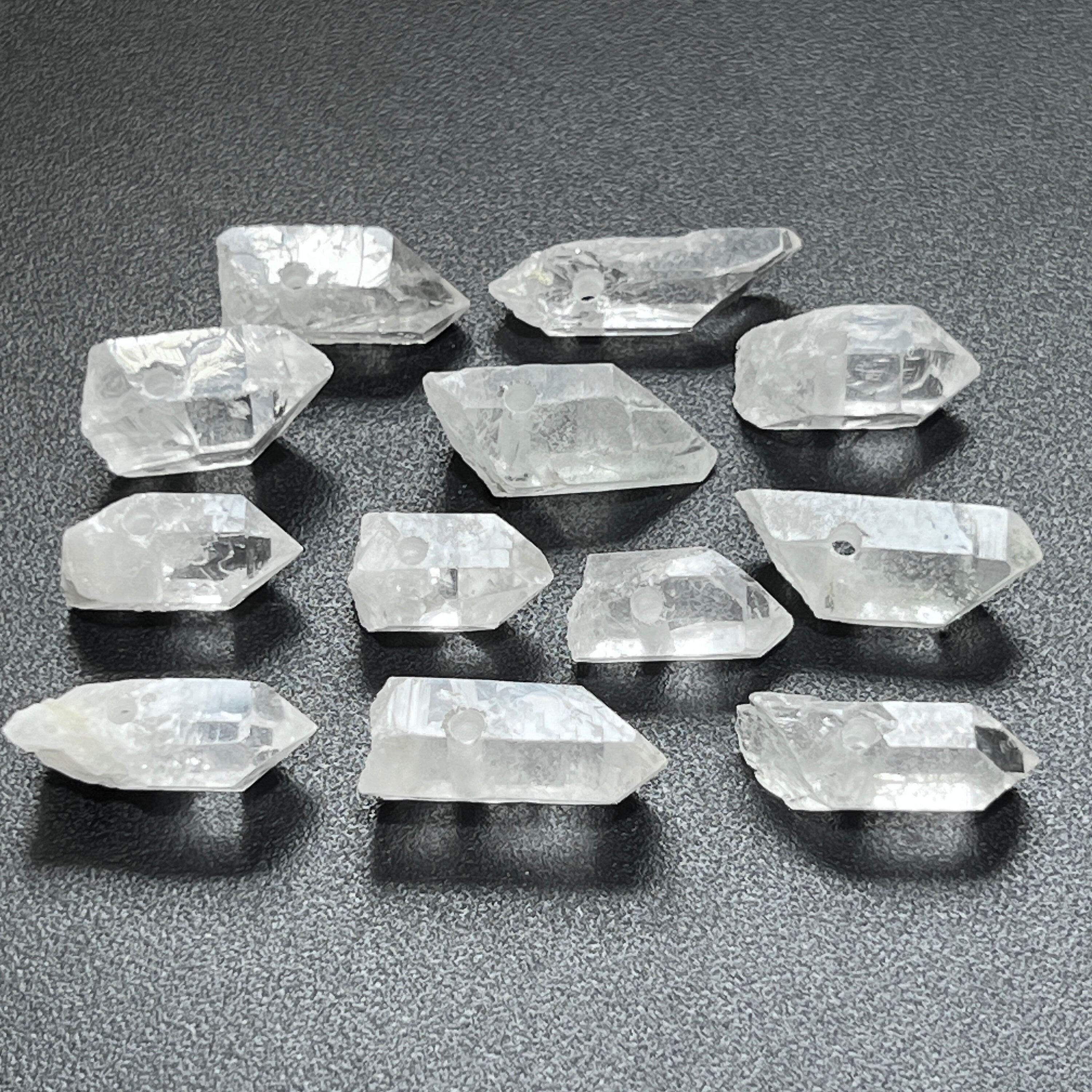 Drilled Clear Quartz Crystal Points (2mm Hole) Wholesale Pendant Beads Amazing Crystals