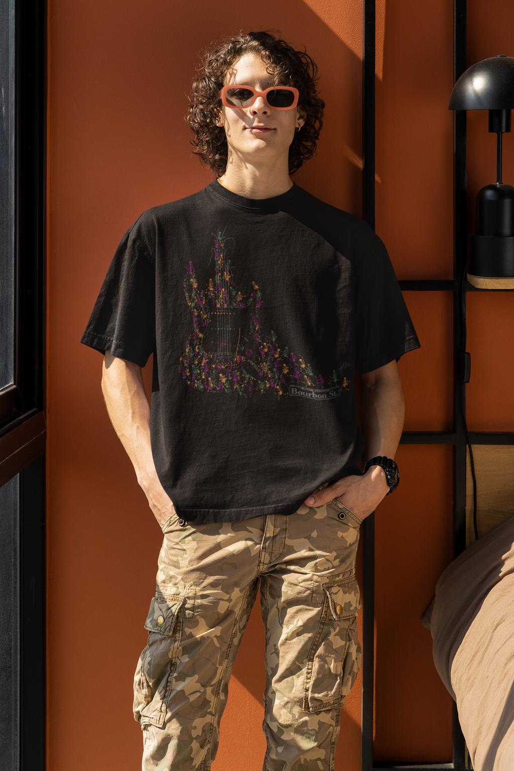 Bourbon St Skeleton Guitar T-Shirt Taboo