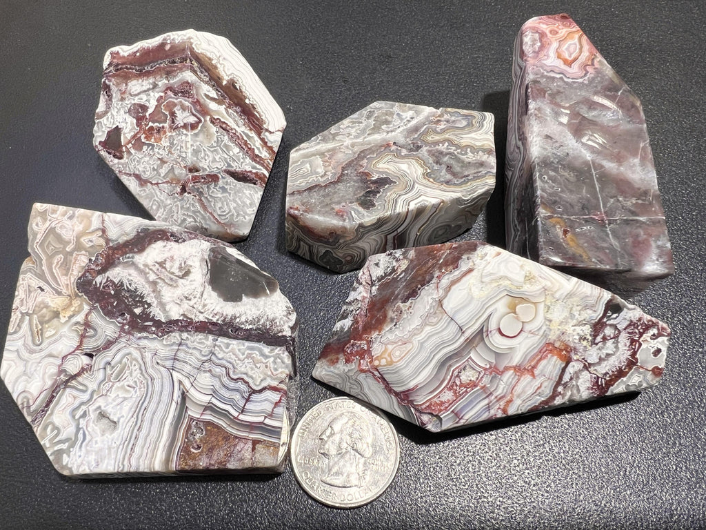 Crazy Lace Banded Agate Faceted Polished Free Form Shapes Carving Palm Stones Amazing Crystals