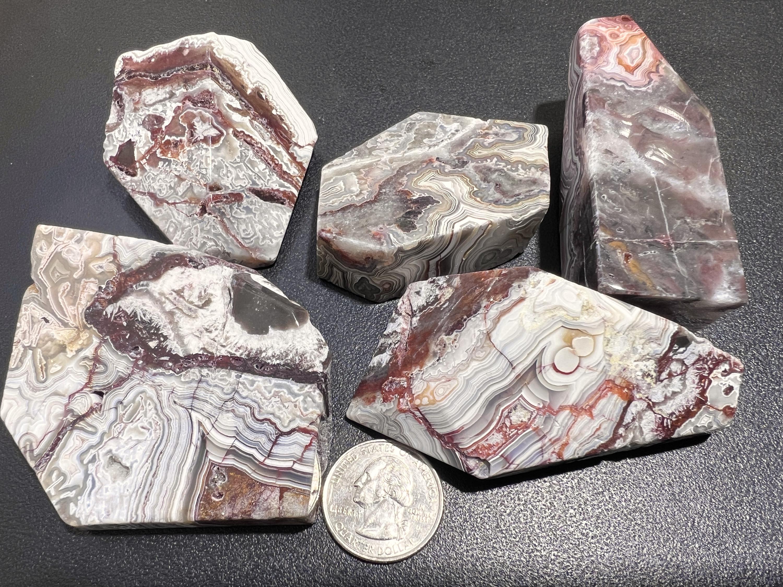 Crazy Lace Banded Agate Faceted Polished Free Form Shapes Carving Palm Stones Amazing Crystals