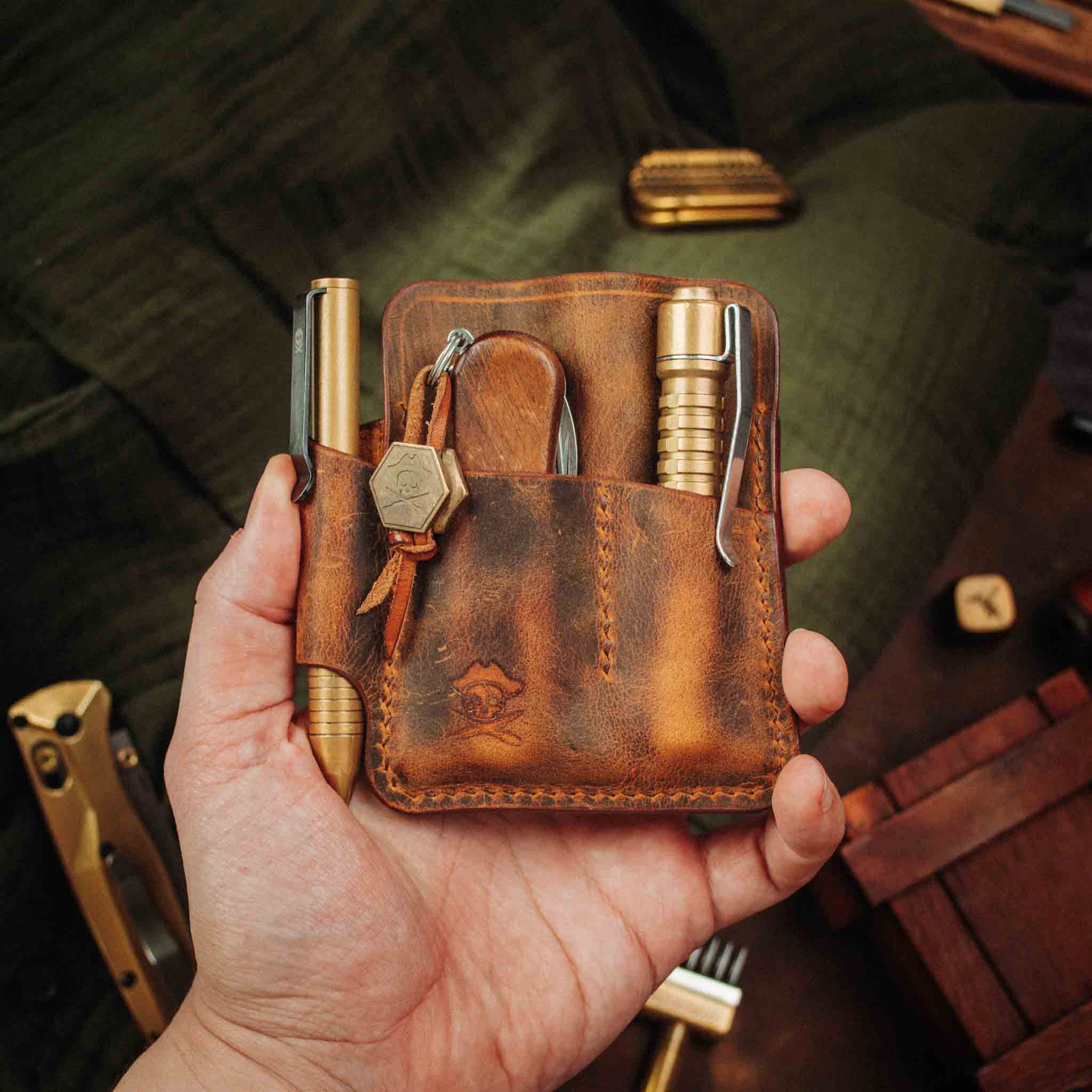 EDC Pocket Organizer - First Mate | Leather Pocket Carrier Pirate Goods