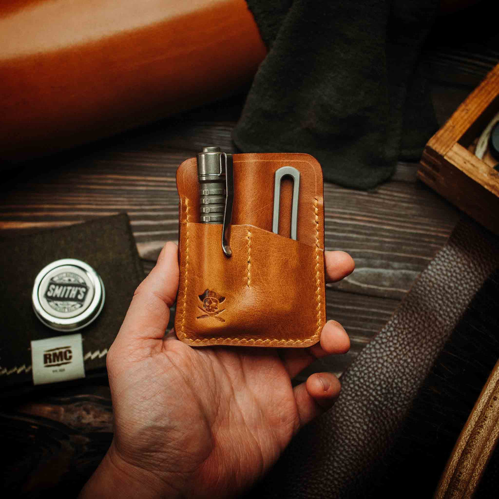 Small Pocket Organizer - First Mate Mini | Leather Pocket Slip | Handcrafted Everyday Carry Pirate Goods