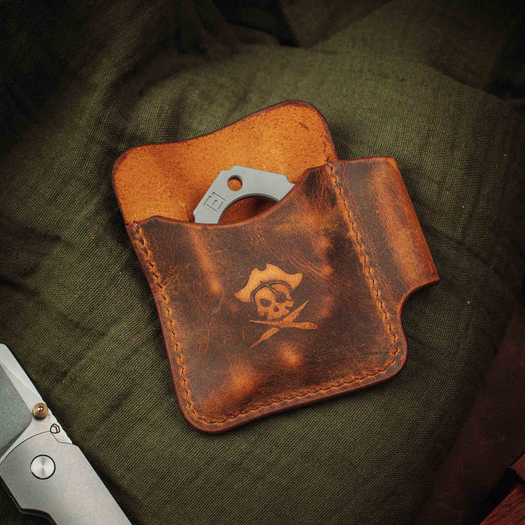 Small Pocket Organizer - First Mate Mini | Leather Pocket Slip | Handcrafted Everyday Carry Pirate Goods