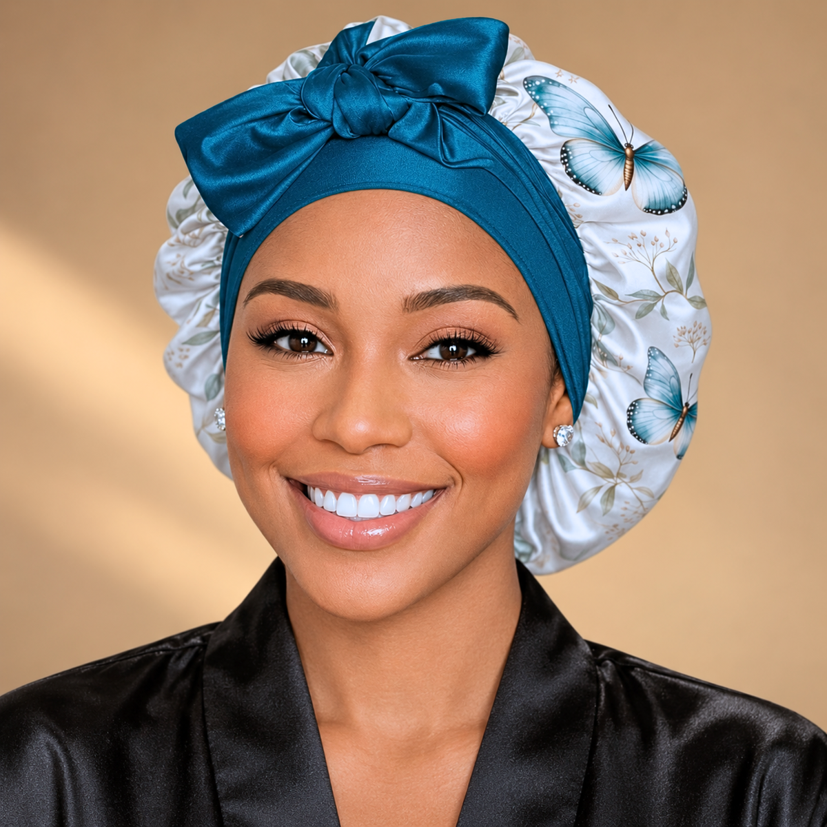 Satin Hair Bonnet for Sleeping – Adjustable Stretch Tie PHC