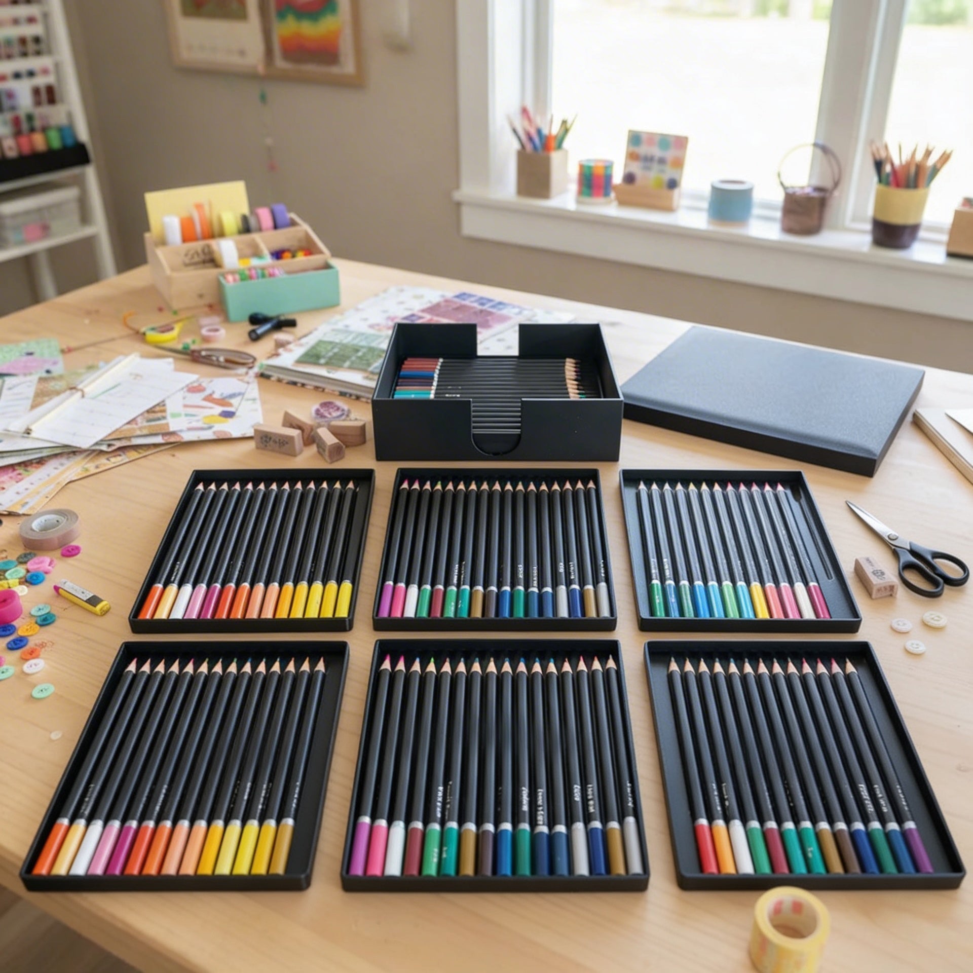 3-5-7 Tray Colored Pencil Storage Organizer – 3D Printed Caddy for Home & Classroom Y-Axis Printing LLC