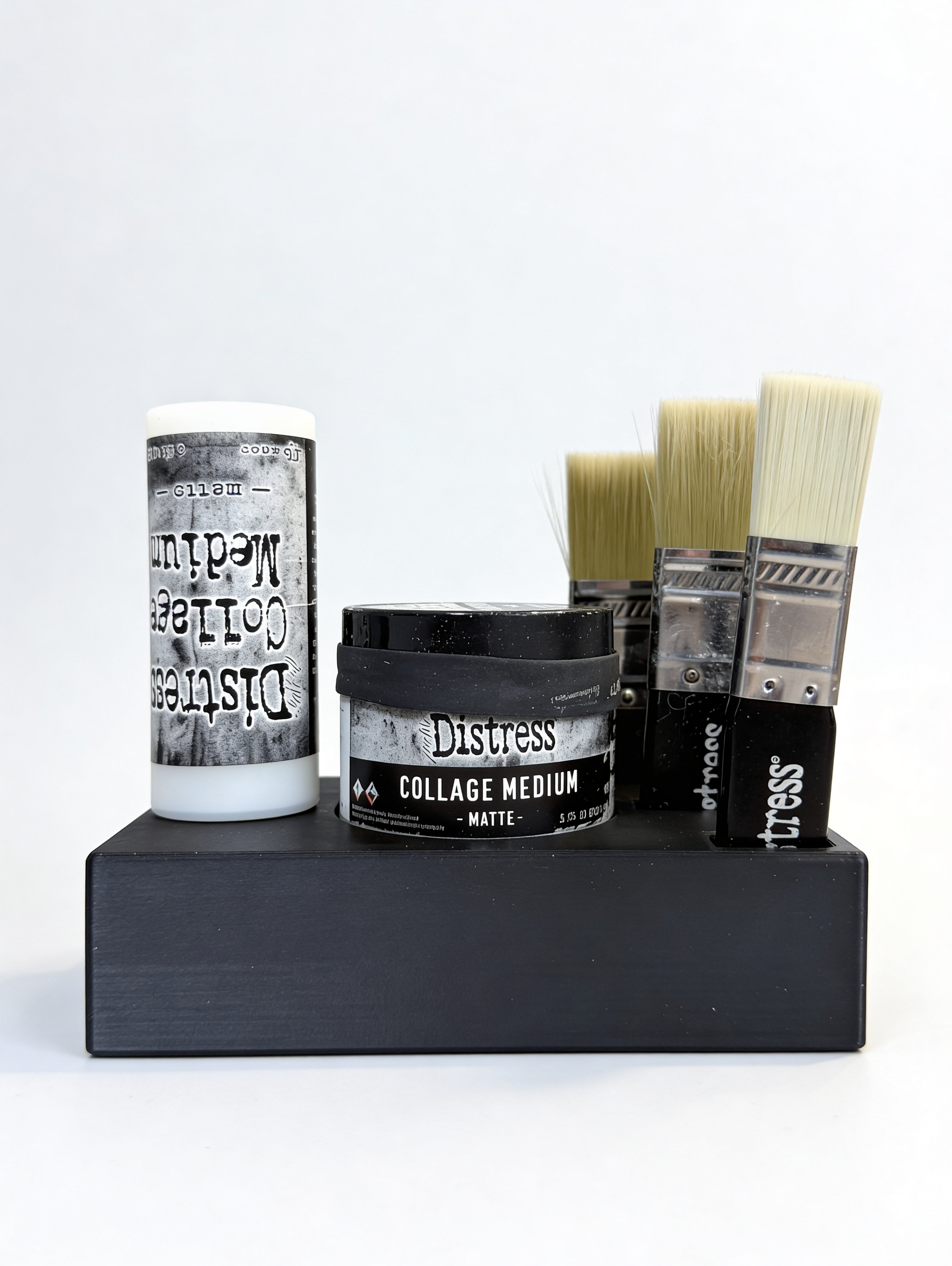 Mixed Media Adhesive Stand for Tim Holtz Distress Collage Medium, Glue and Brushes Y-Axis Printing LLC