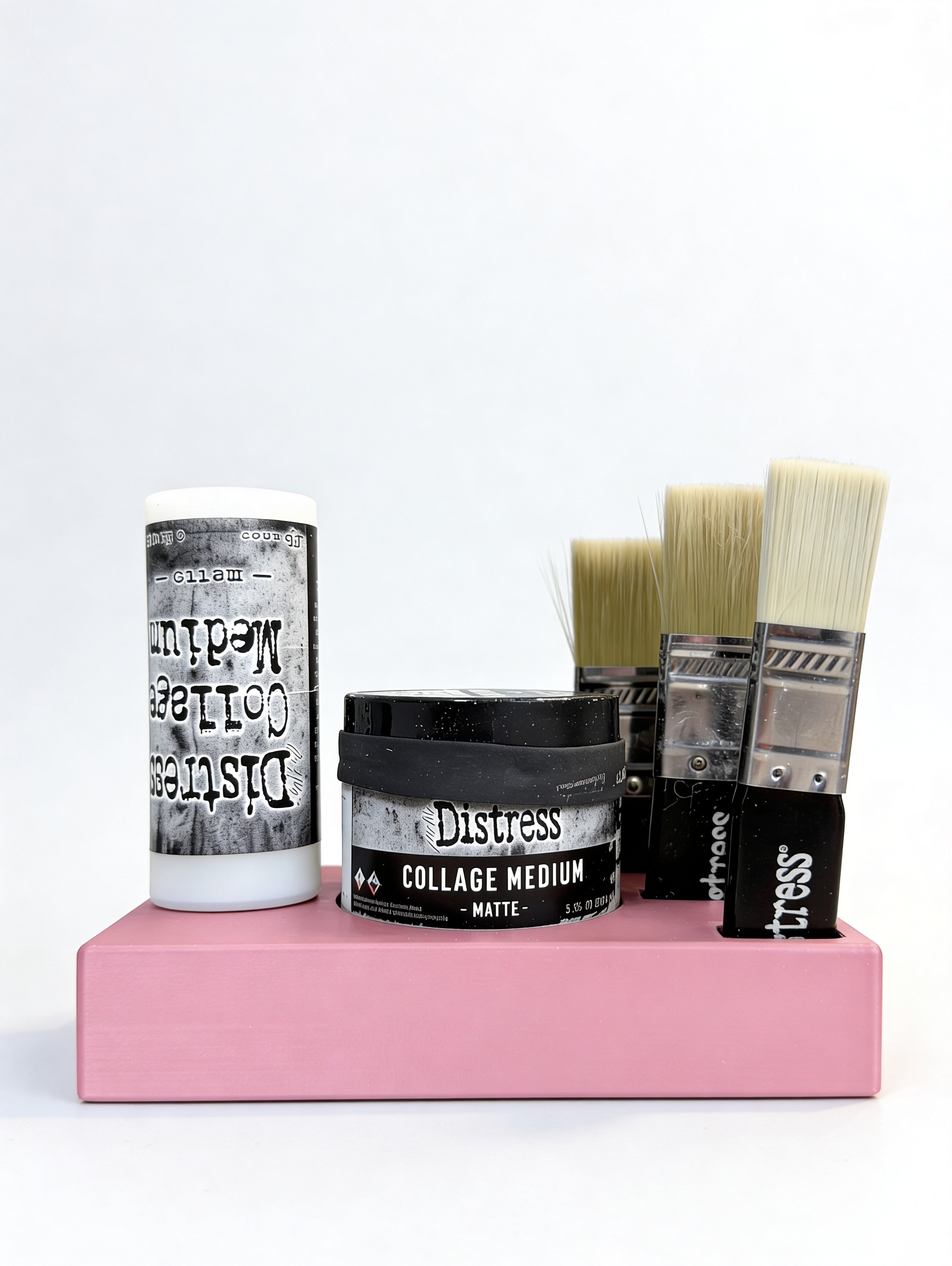Mixed Media Adhesive Stand for Tim Holtz Distress Collage Medium, Glue and Brushes Y-Axis Printing LLC
