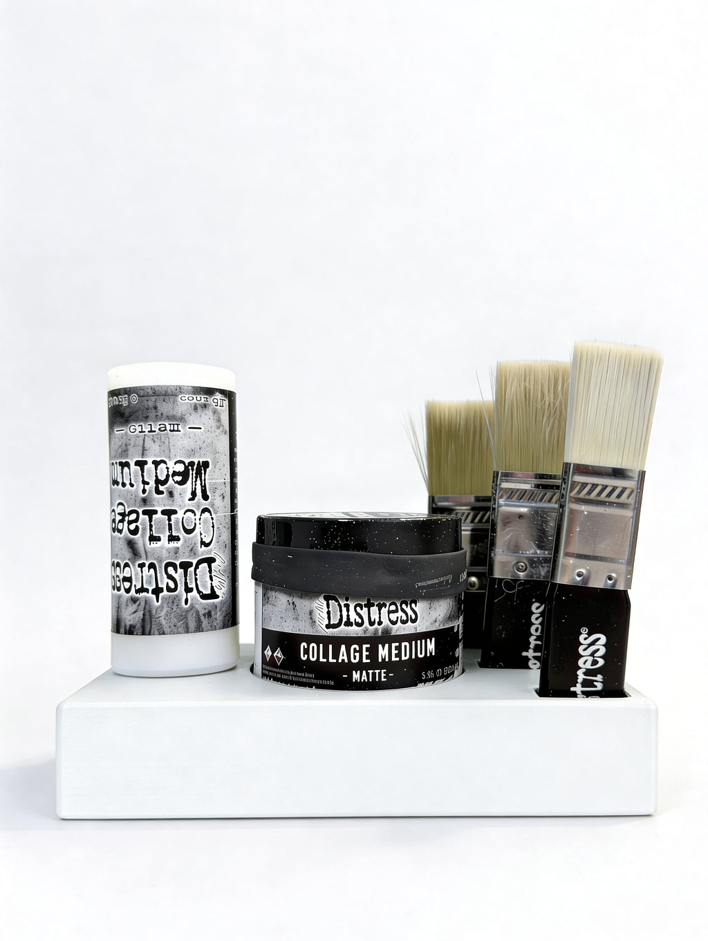 Mixed Media Adhesive Stand for Tim Holtz Distress Collage Medium, Glue and Brushes Y-Axis Printing LLC