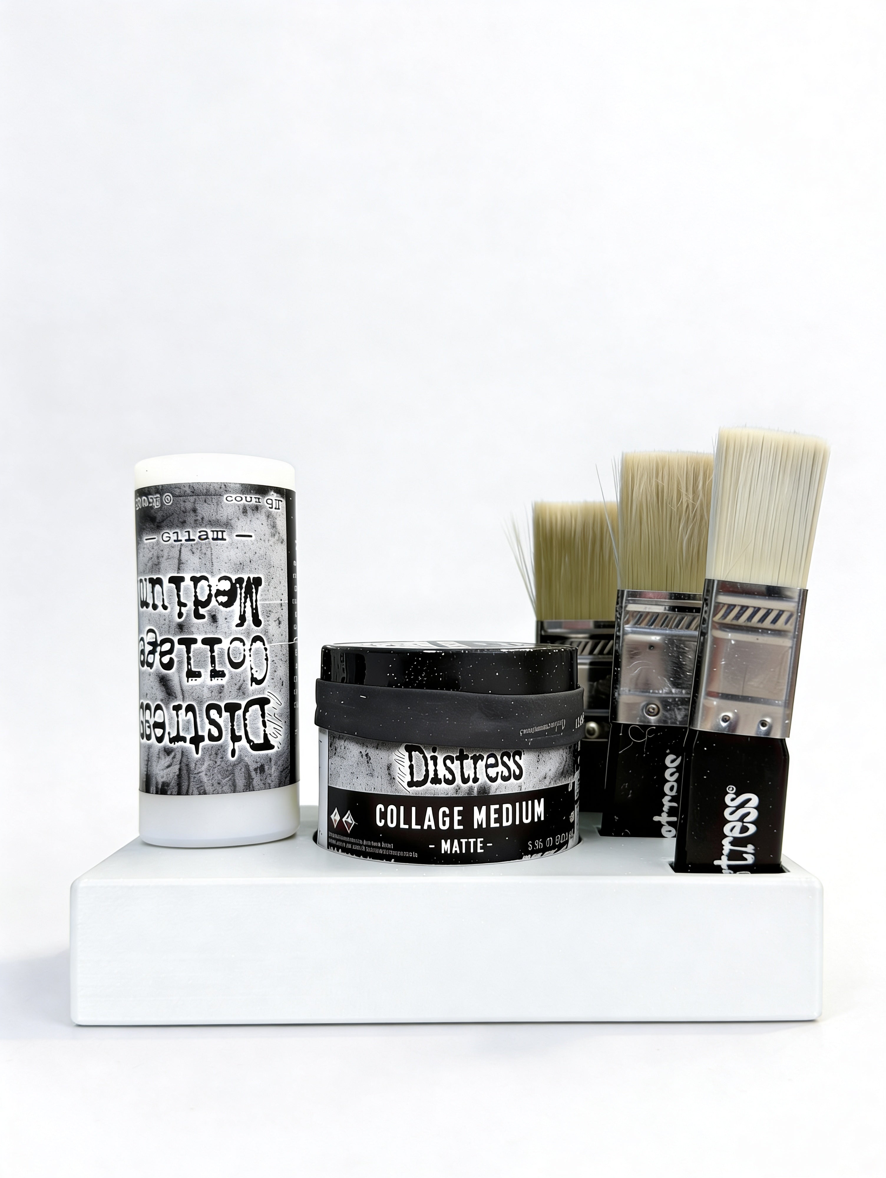 Mixed Media Adhesive Stand for Tim Holtz Distress Collage Medium, Glue and Brushes Y-Axis Printing LLC