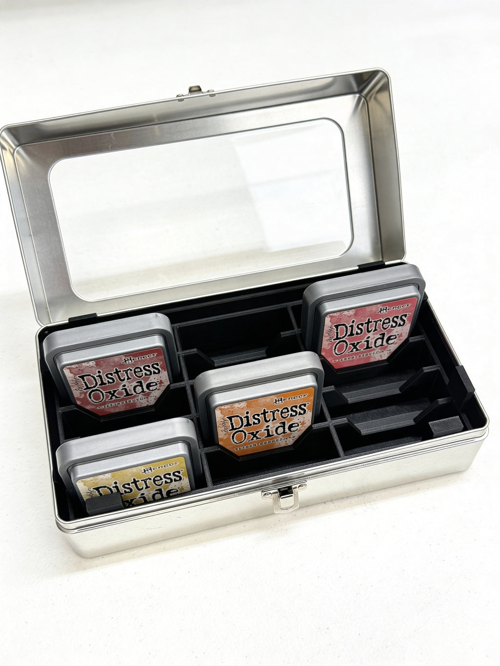 Distress Oxide Ink Pad Tin Insert, Replacement for Tim Holtz, Holds 12 Pads, Made to Order in 10 Colors Y-Axis Printing LLC