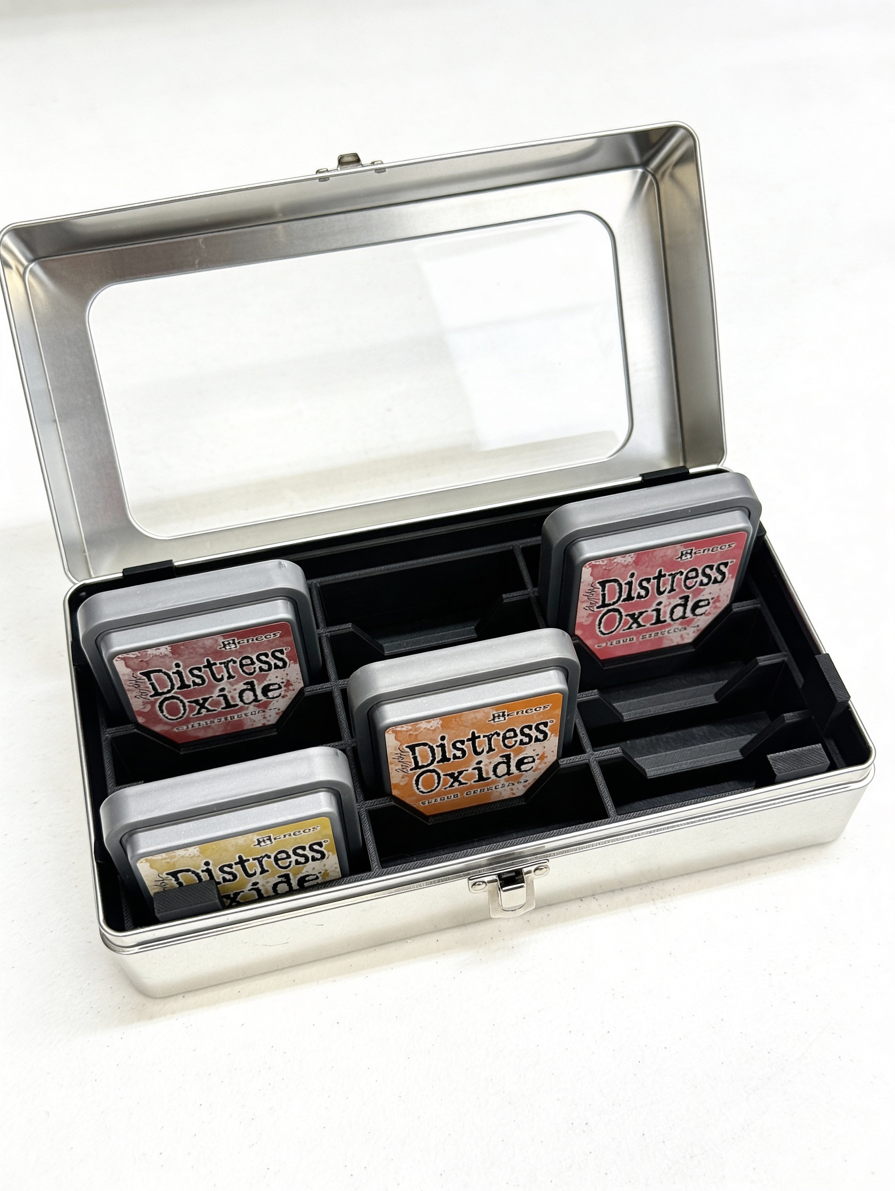 Distress Oxide Ink Pad Tin Insert, Replacement for Tim Holtz, Holds 12 Pads, Made to Order in 10 Colors Y-Axis Printing LLC