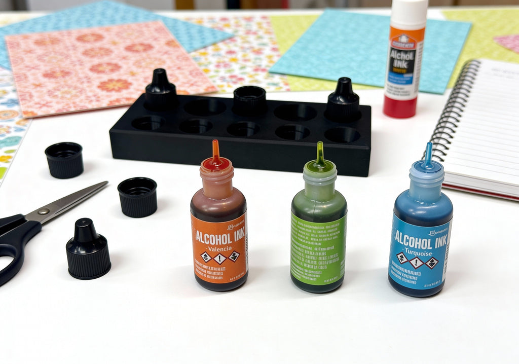 Ranger Alcohol Ink Storage Tray with Cap Holders, Holds 6 Bottles, Made to Order in 10 Colors Y-Axis Printing LLC