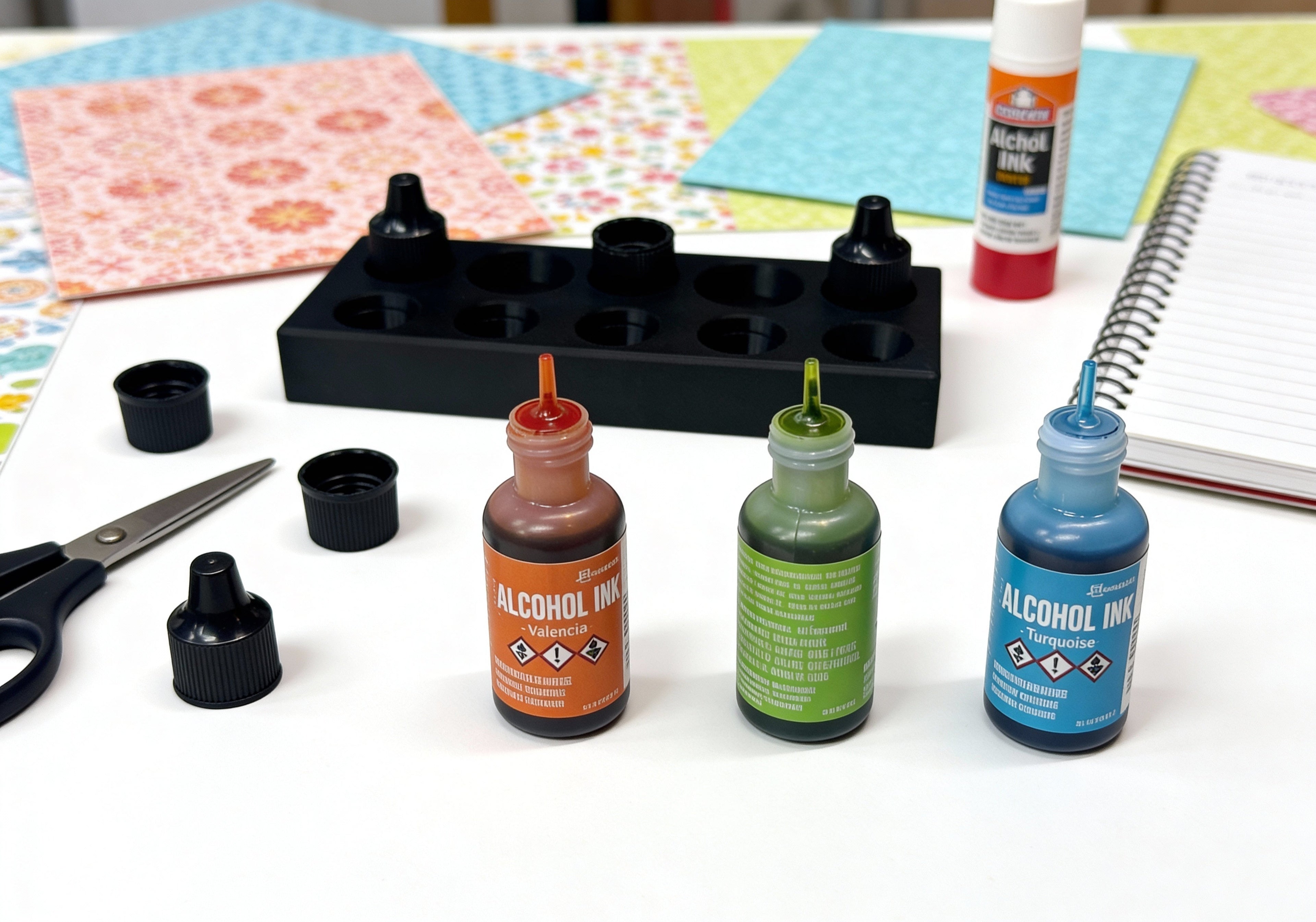 Ranger Alcohol Ink Storage Tray with Cap Holders, Holds 6 Bottles, Made to Order in 10 Colors Y-Axis Printing LLC