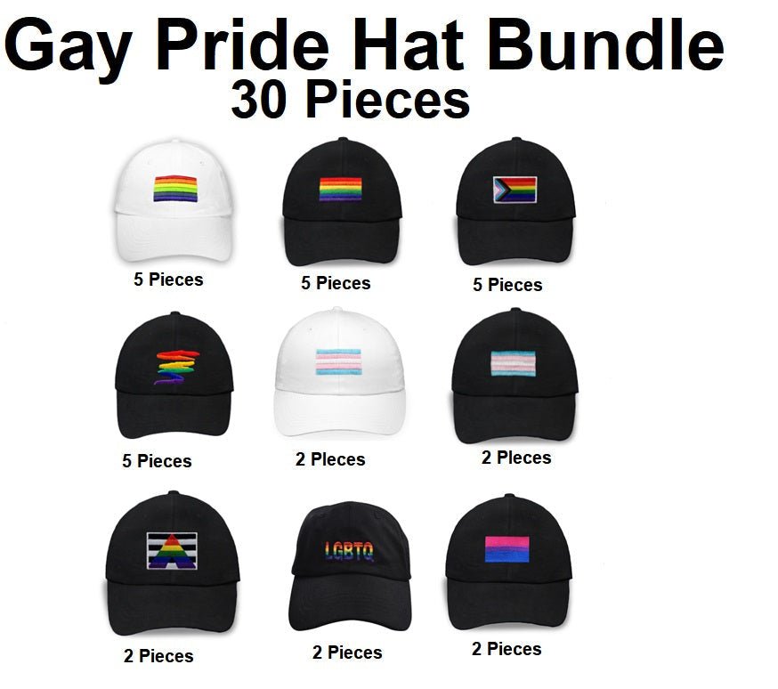 Gay Pride Baseball Hat Bundle (30 Pieces) The Awareness Company