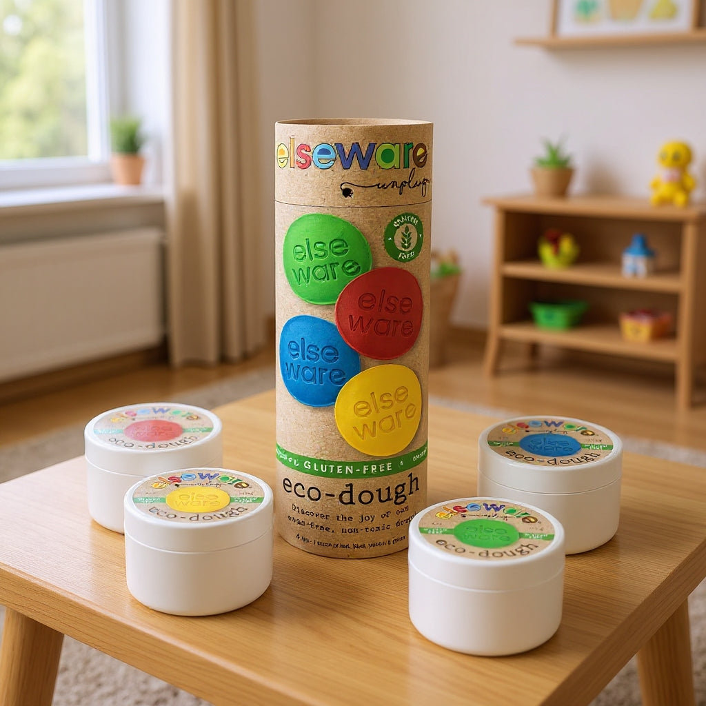Eco-Dough 4pk GLUTEN FREE – Natural, Non-Toxic Sensory Toy elseware unplug