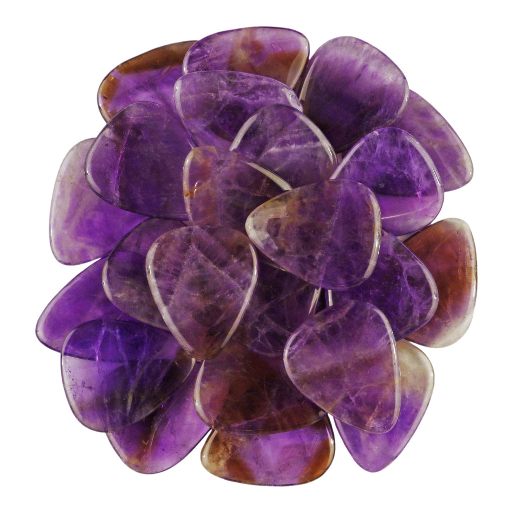 Amethyst Stone Guitar Or Bass Pick - 3.0 mm Ultra Heavy Gauge - 351 Shape - Specialty Handmade Gemstone Exotic Plectrum Exotic Plectrums