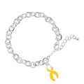 Gold Ribbon Chunky Charm Awareness Bracelets The Awareness Company