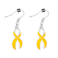 Gold Ribbon Hanging Earrings The Awareness Company