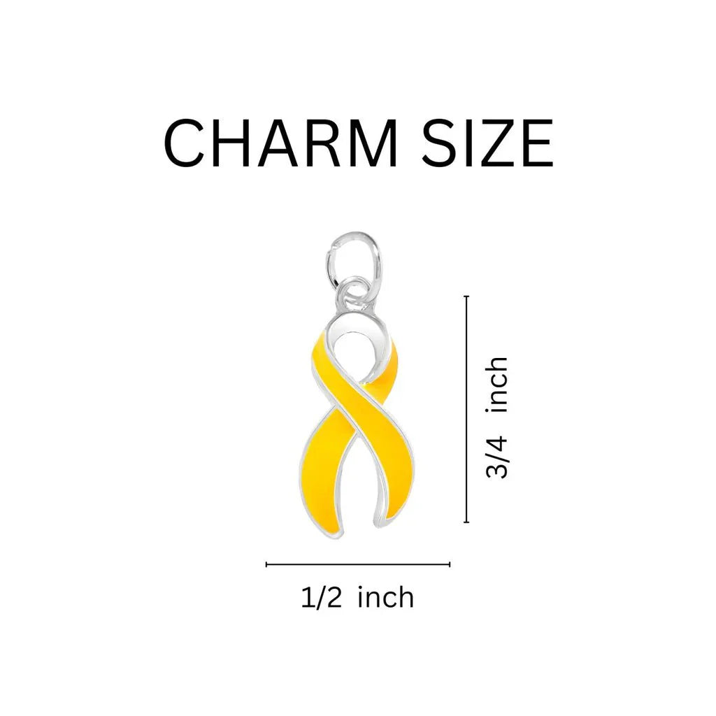 Gold Ribbon Horseshoe Key Chains The Awareness Company