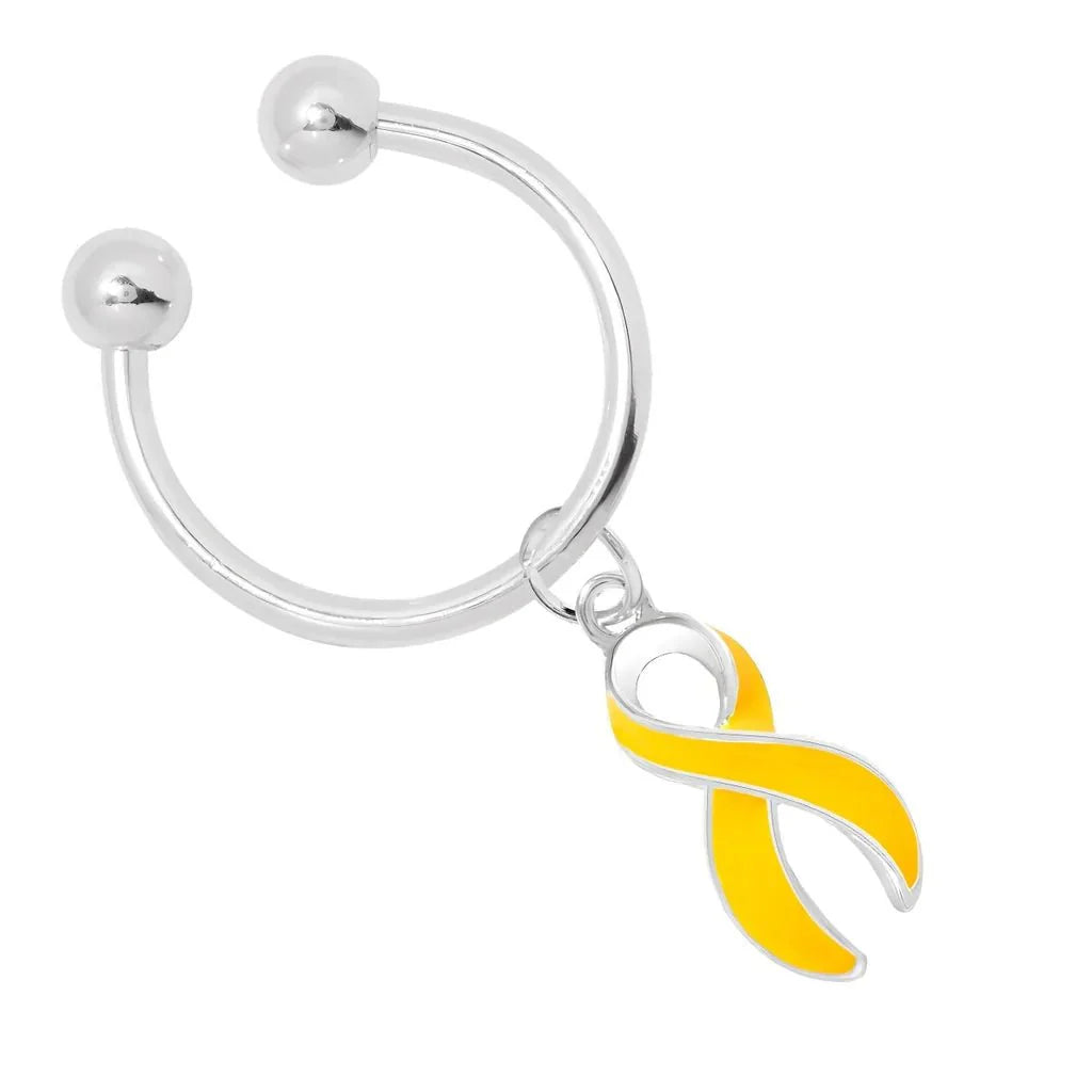 Gold Ribbon Horseshoe Key Chains The Awareness Company
