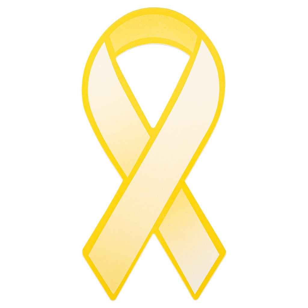 Gold Ribbon Paper Donation Ribbons (50/Pack) The Awareness Company