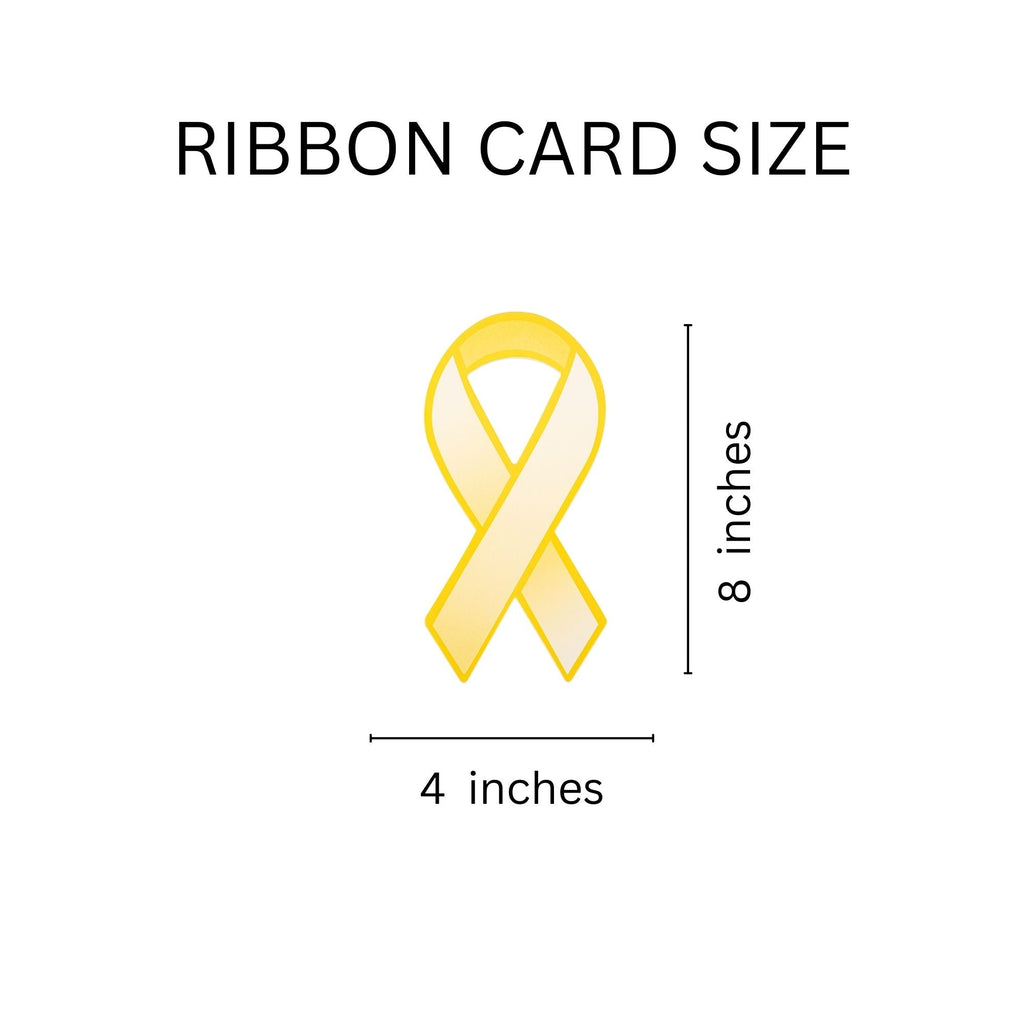 Gold Ribbon Paper Donation Ribbons (50/Pack) The Awareness Company