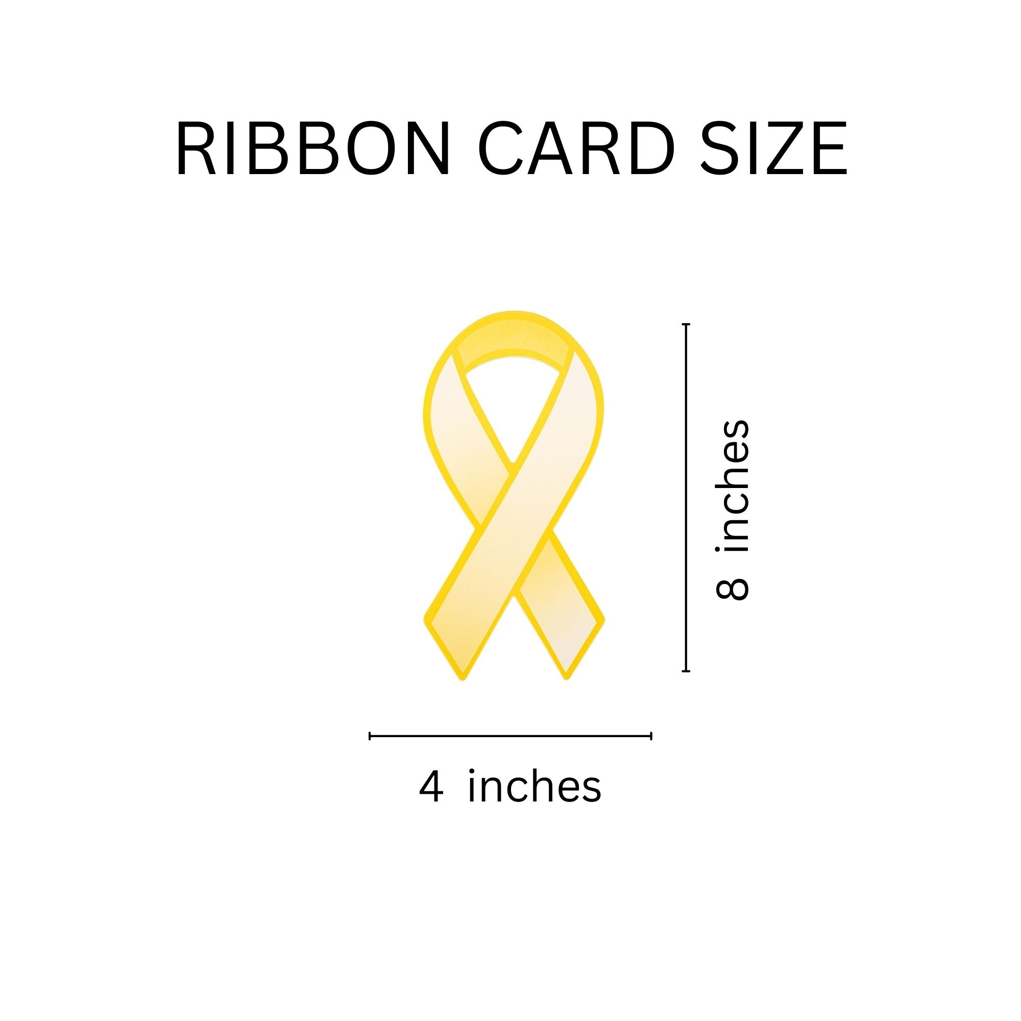 Gold Ribbon Paper Donation Ribbons (50/Pack) The Awareness Company