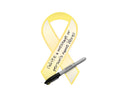 Gold Ribbon Paper Donation Ribbons (50/Pack) The Awareness Company