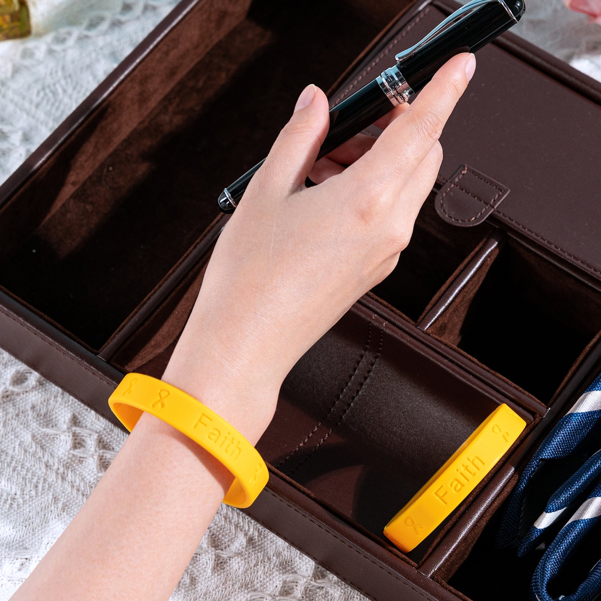 Gold Childhood Cancer Silicone Bracelet Wristbands The Awareness Company