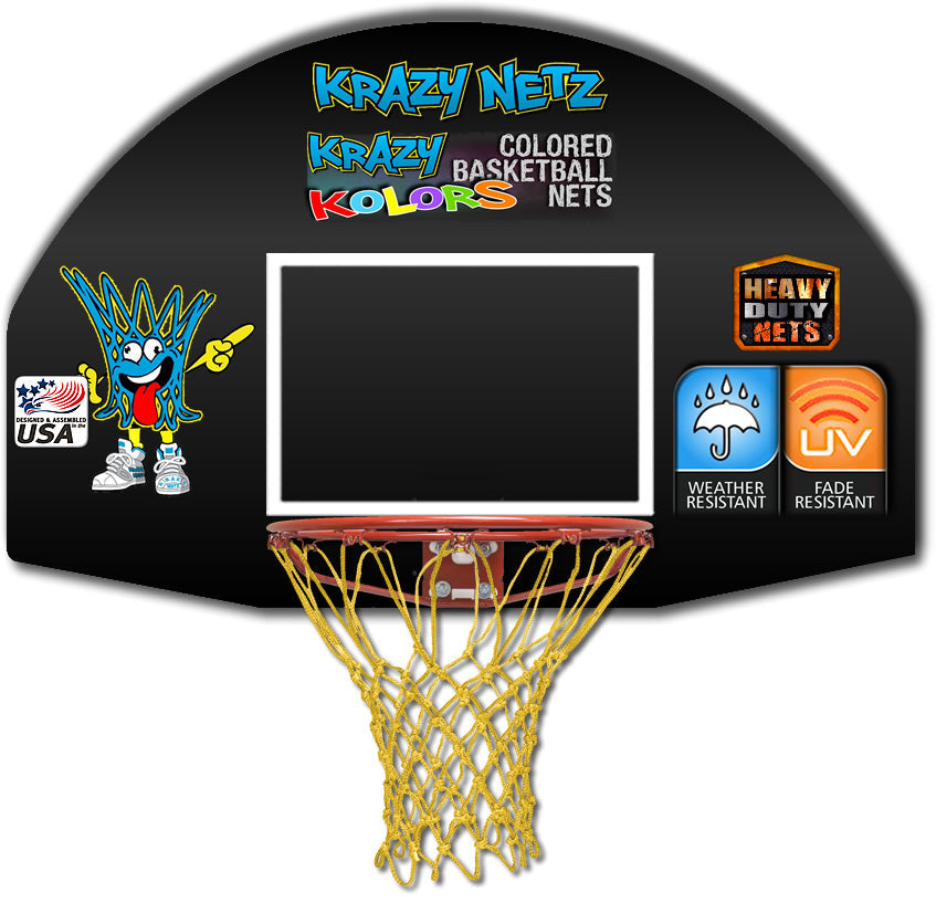 Krazy Netz Heavy Duty Gold Basketball Rim Net Krazy Netz & Patchez