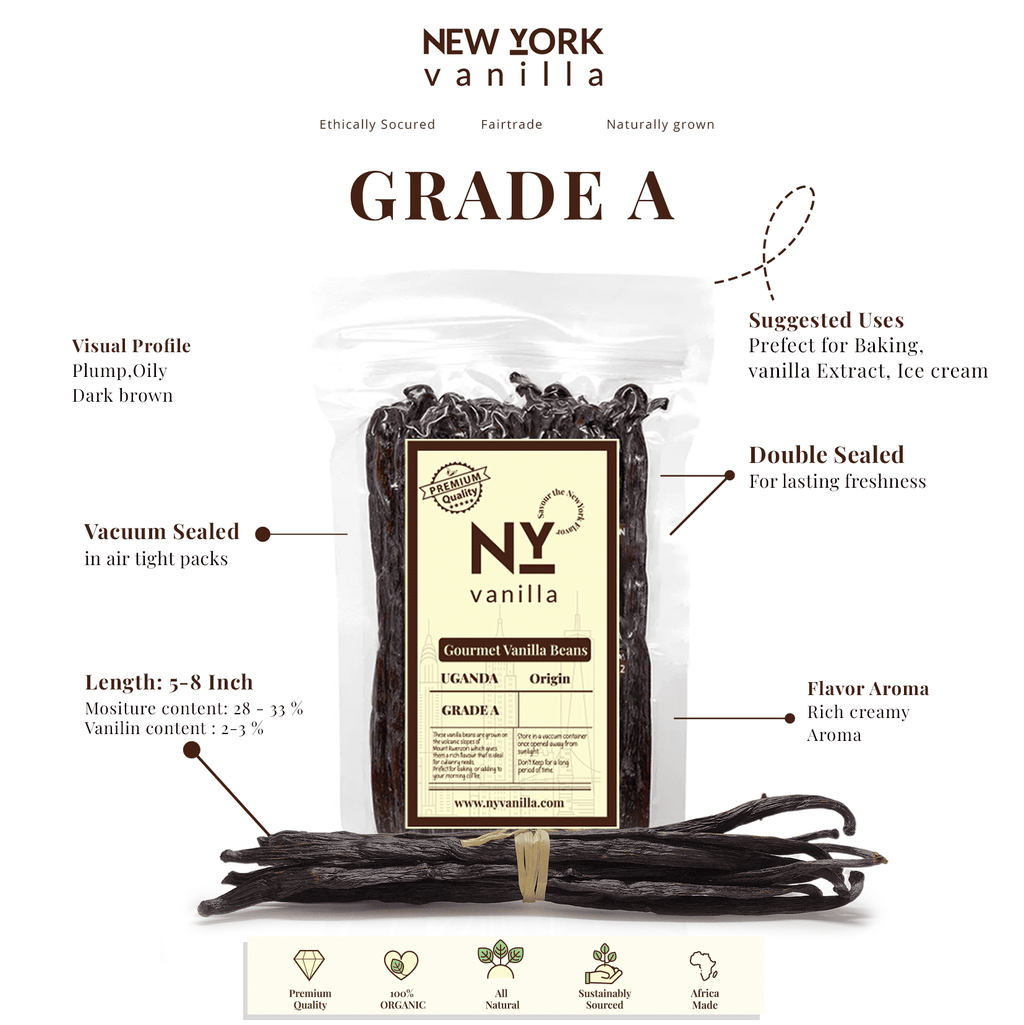 Whole Bulk Vanilla Beans - Order - NON GMO Gourmet Vanilla Pods 6 - 8 Inches For making Baking Whole Premium Vanilla Beans Grade A  by New York Vanilla Akshit
