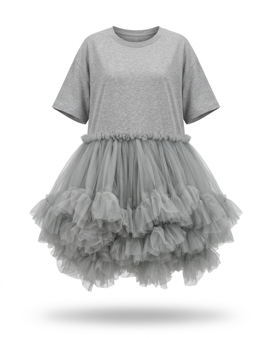Radiant Mesh Ruffle Mini Dress Boho Brown