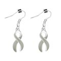Gray Ribbon Hanging Earrings The Awareness Company