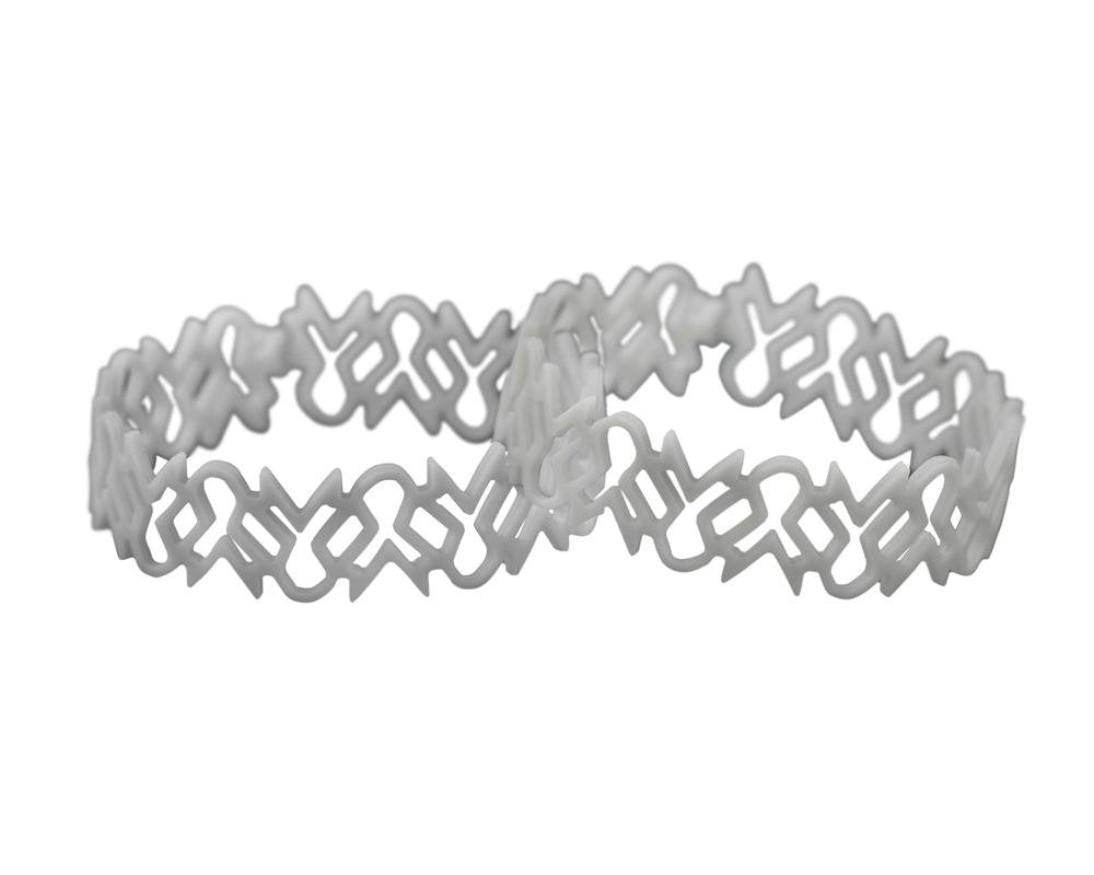 Gray Ribbon Shaped Silicone Bracelets The Awareness Company