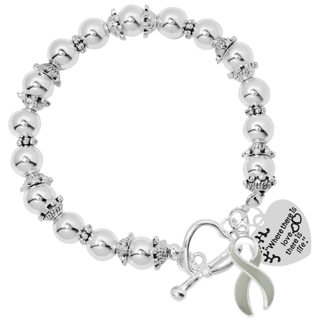 Gray Ribbon Where There is Love Bracelets The Awareness Company