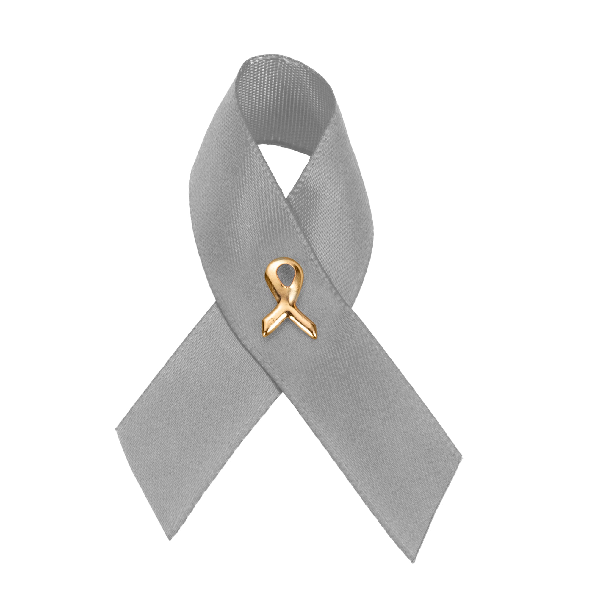 10 Pack Gray Satin Ribbon Pins The Awareness Company