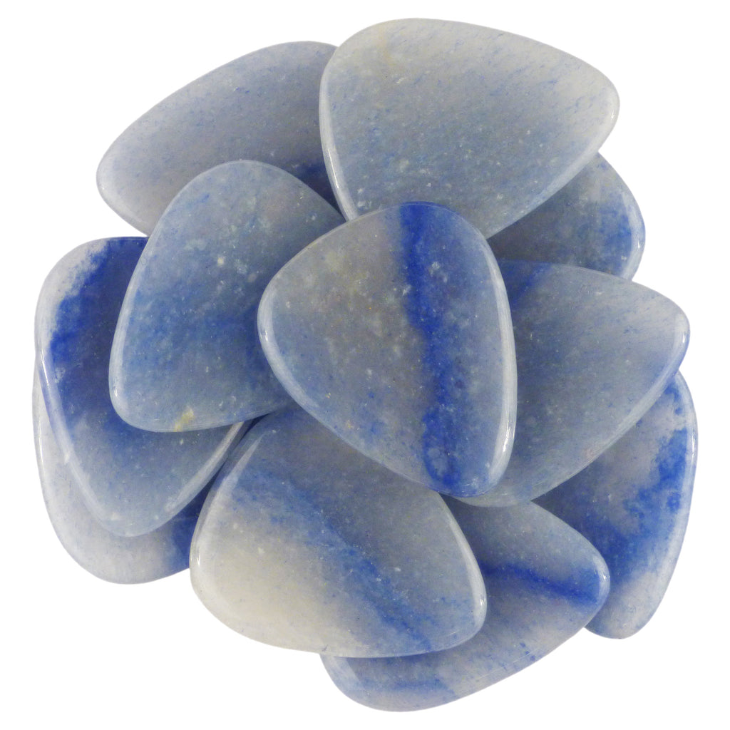 Blue Aventurine Stone Guitar Or Bass Pick - 3.0 mm Ultra Heavy Gauge - 351 Shape - Specialty Handmade Gemstone Exotic Plectrum Exotic Plectrums