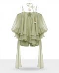 Ethereal Ruffled Mini Dress Boho Brown