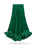 Radiant Pleated Floral Maxi Skirt Boho Brown