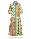 Spirited Printed Loose Maxi Dress Boho Brown