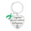 Green Ribbon Big Heart Key Chains The Awareness Company