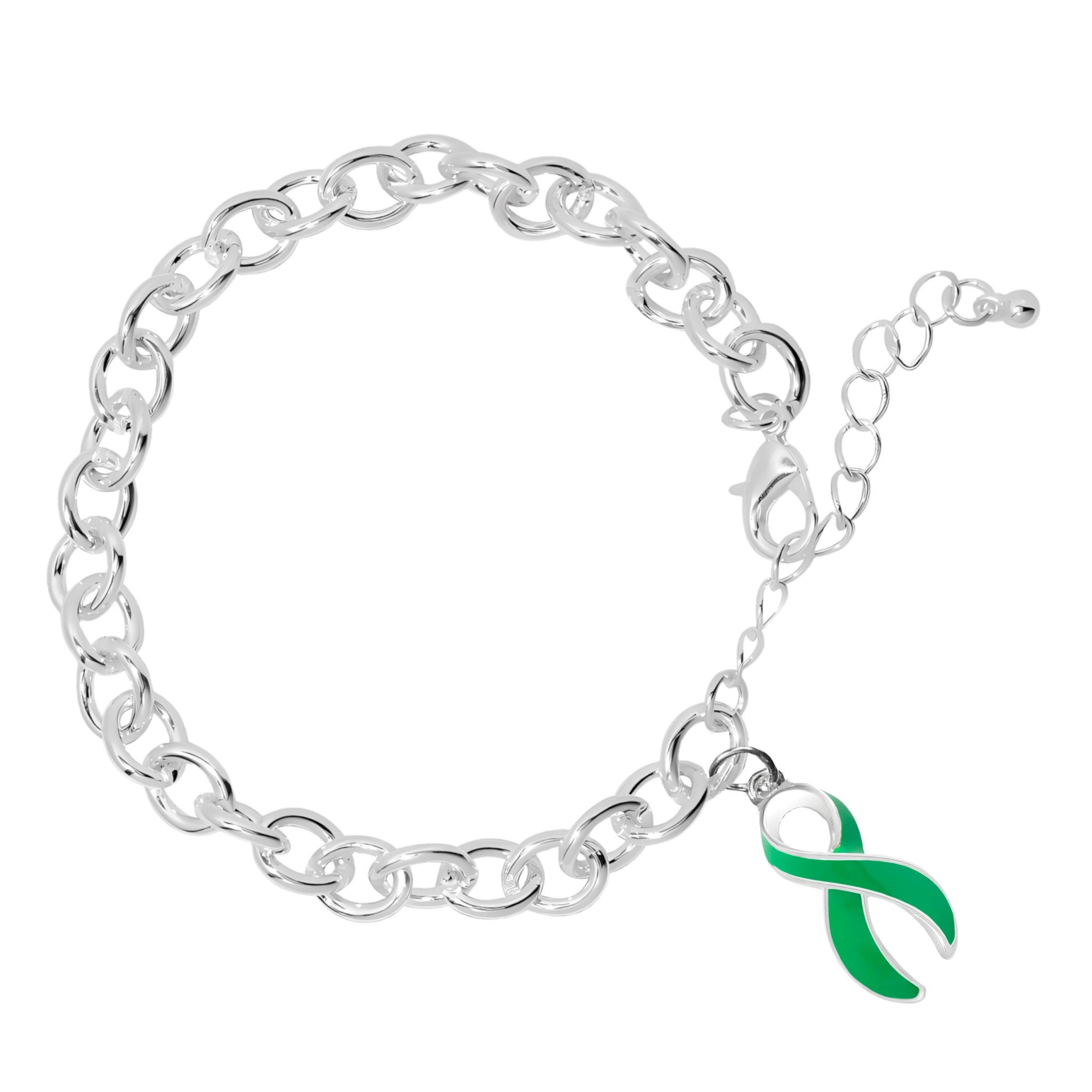 Green Ribbon Chunky Charm Bracelets The Awareness Company