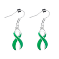 Green Ribbon Hanging Earrings The Awareness Company