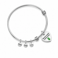 Green Ribbon Mental Health Retractable Charm Bracelets The Awareness Company